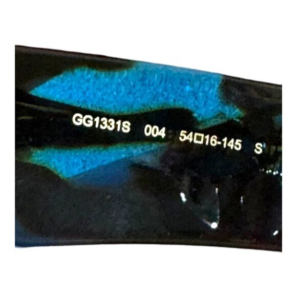 Gucci GG1331S Blue Tortoise Rectangle Sunglasses 54-16-145 Velvet Case Dust Bag - Picture 4 of 10